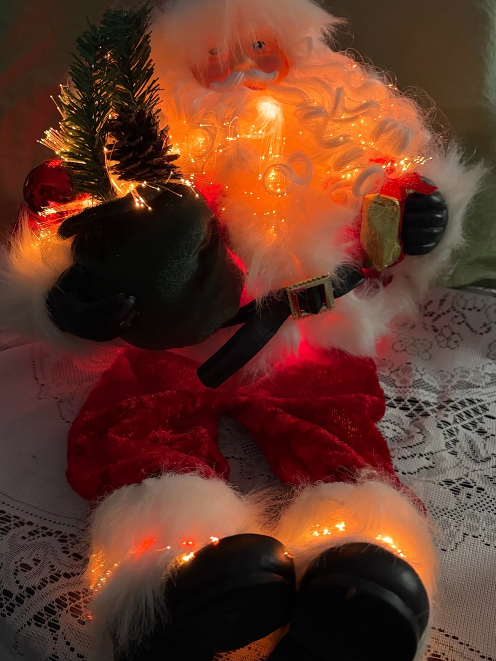 Santa Claus Fiber Optic Shelf Sitter